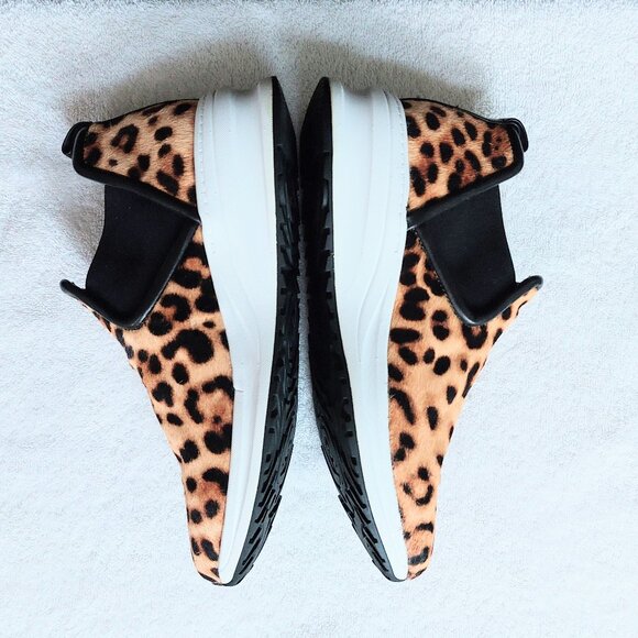 Taryn Rose Zayda leopard calf-hair slip-on sneakers US11 EU42 - Picture 6 of 11